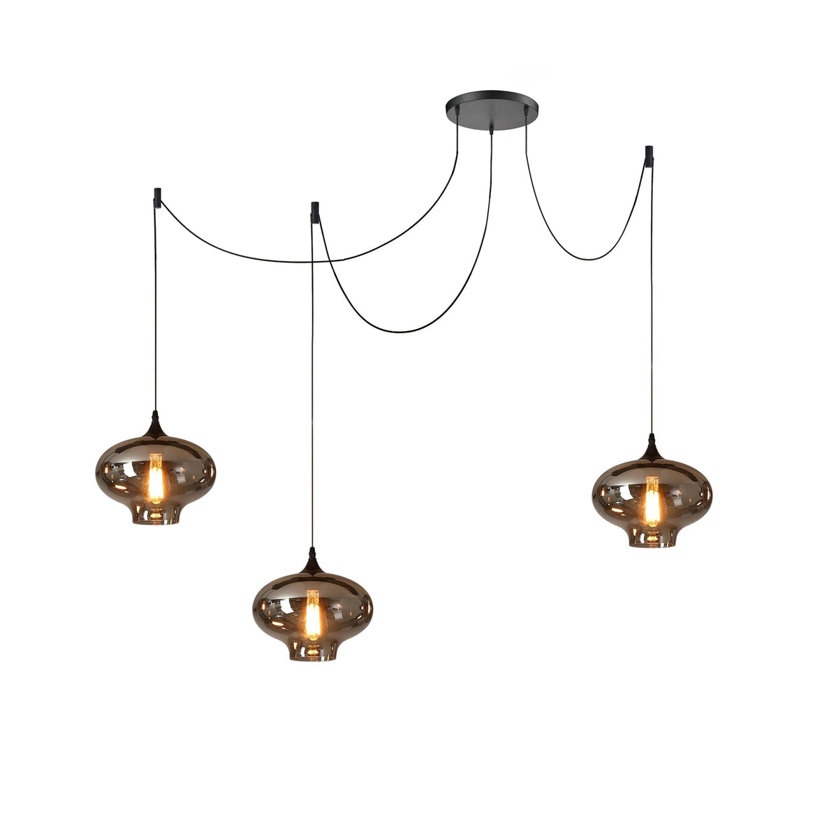 Lovider Minimalist Bottle Glass Pendant Light Smoke Gray