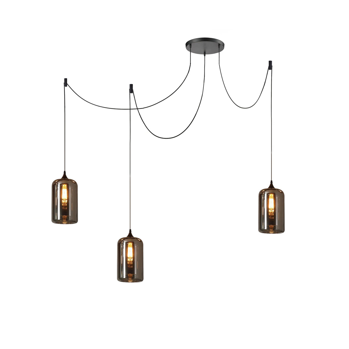 Lovider Minimalist Bottle Glass Pendant Light Smoke Gray