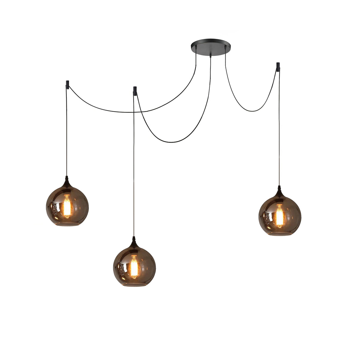 Lovider Minimalist Bottle Glass Pendant Light Smoke Gray