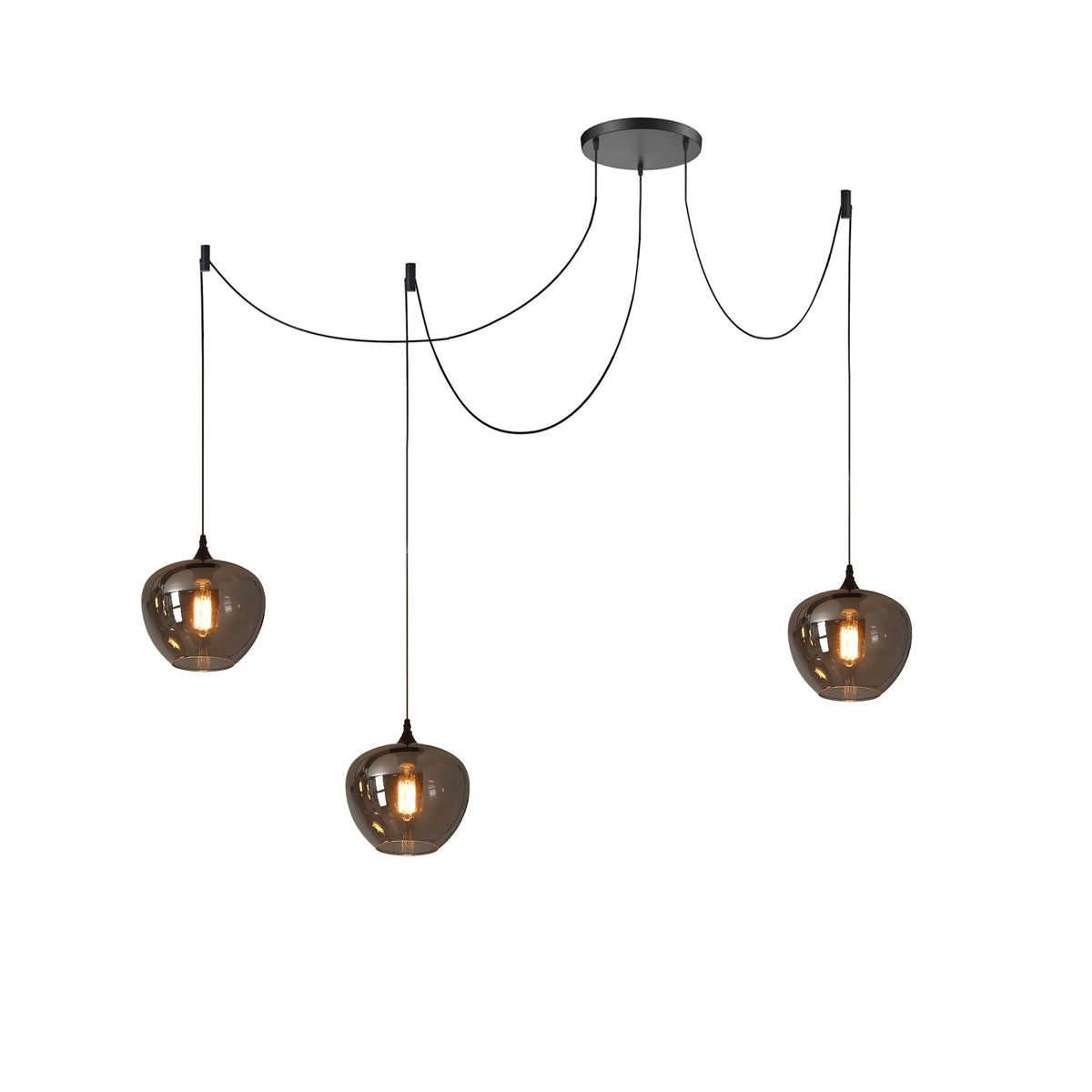 Lovider Minimalist Bottle Glass Pendant Light Smoke Gray