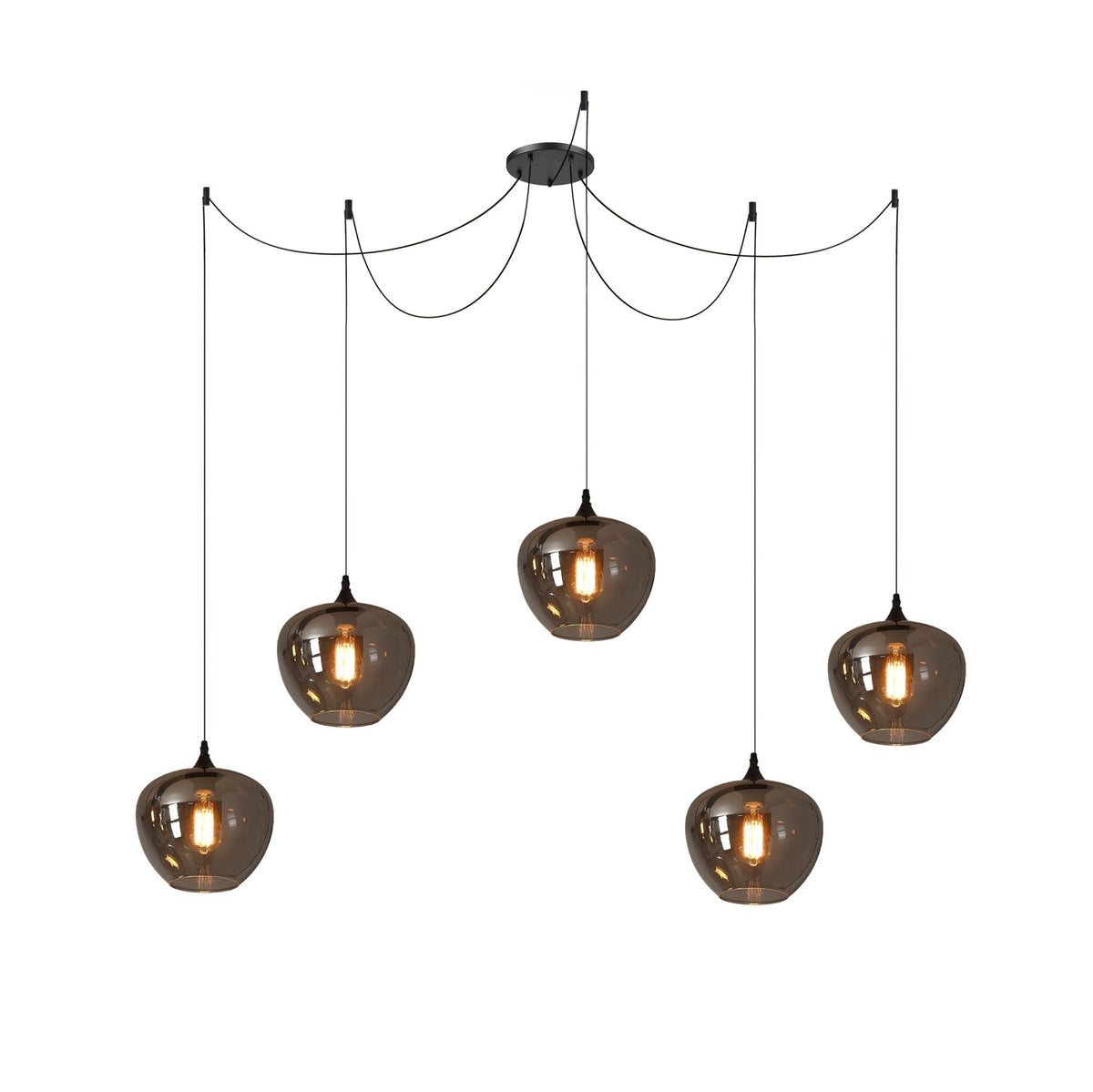 Lovider Minimalist Bottle Glass Pendant Light Smoke Gray