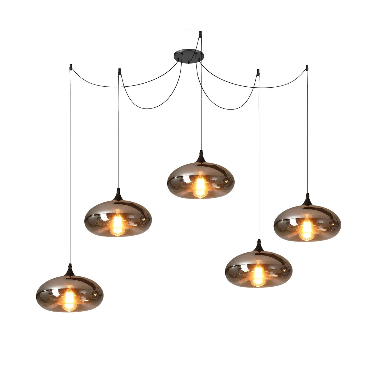 Lovider Minimalist Bottle Glass Pendant Light Smoke Gray