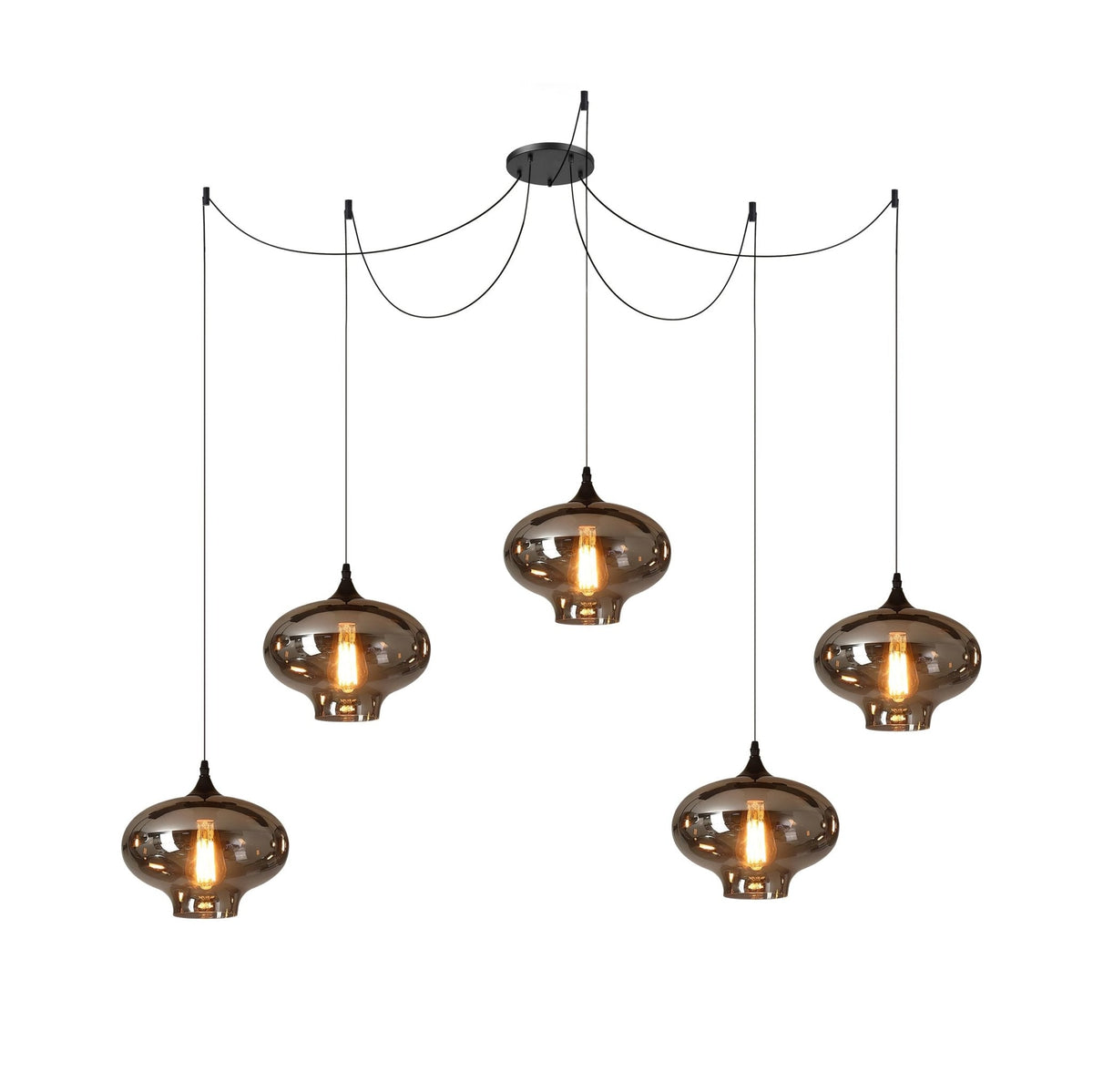 Lovider Minimalist Bottle Glass Pendant Light Smoke Gray