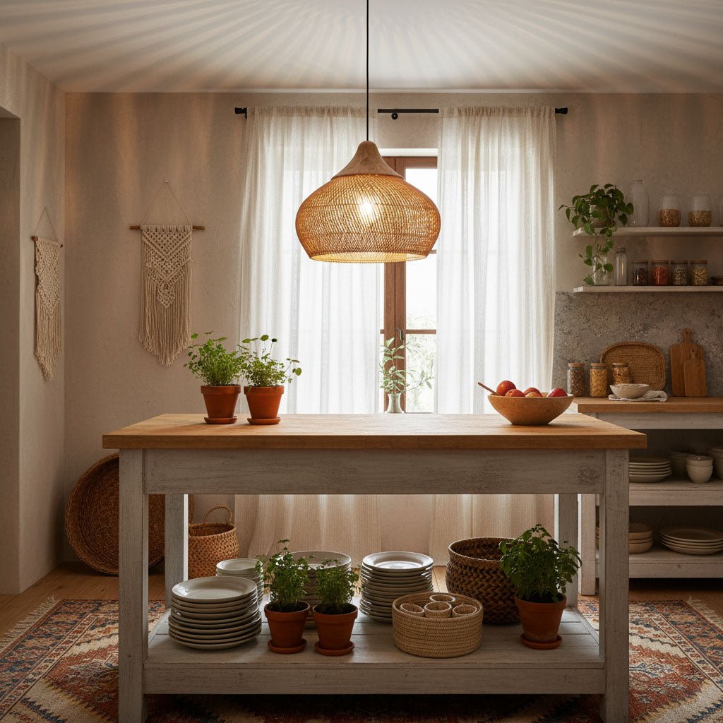 Junari Braided Rattan Pendant Lamp