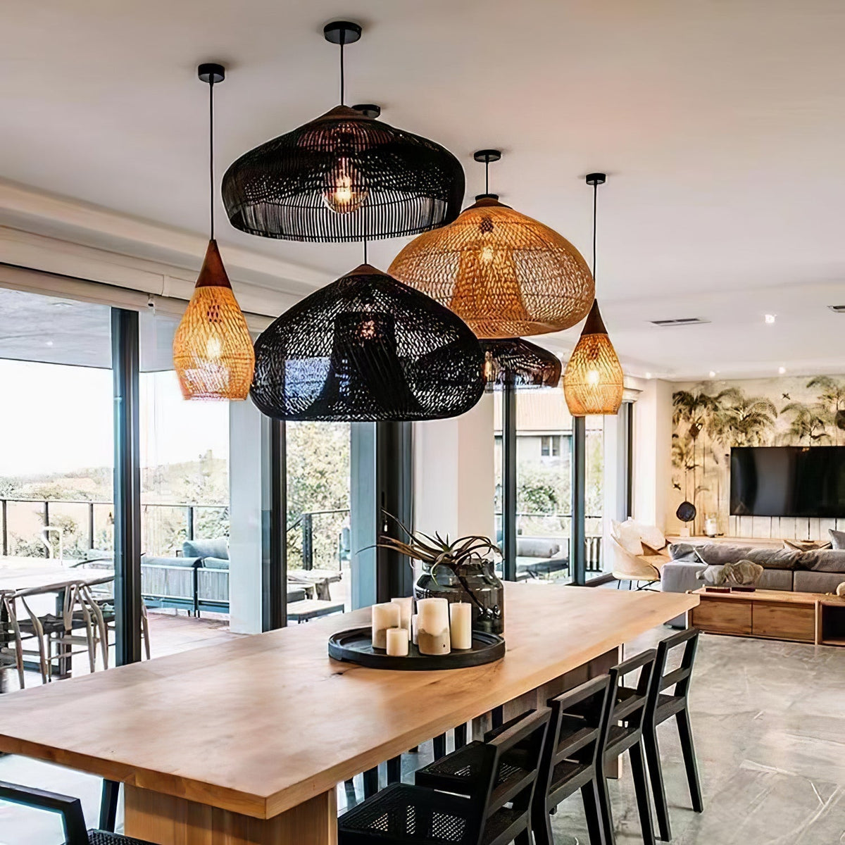 Junari Braided Rattan Pendant Lamp