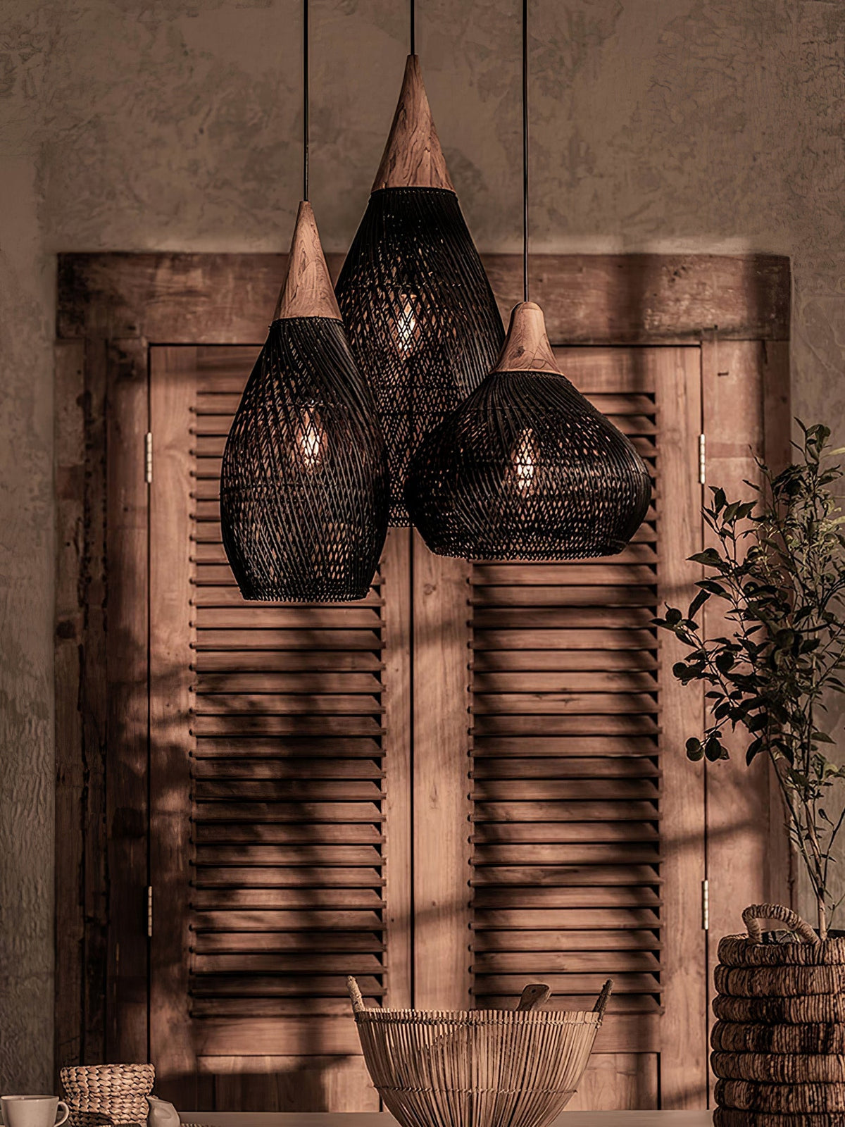 Junari Braided Rattan Pendant Lamp