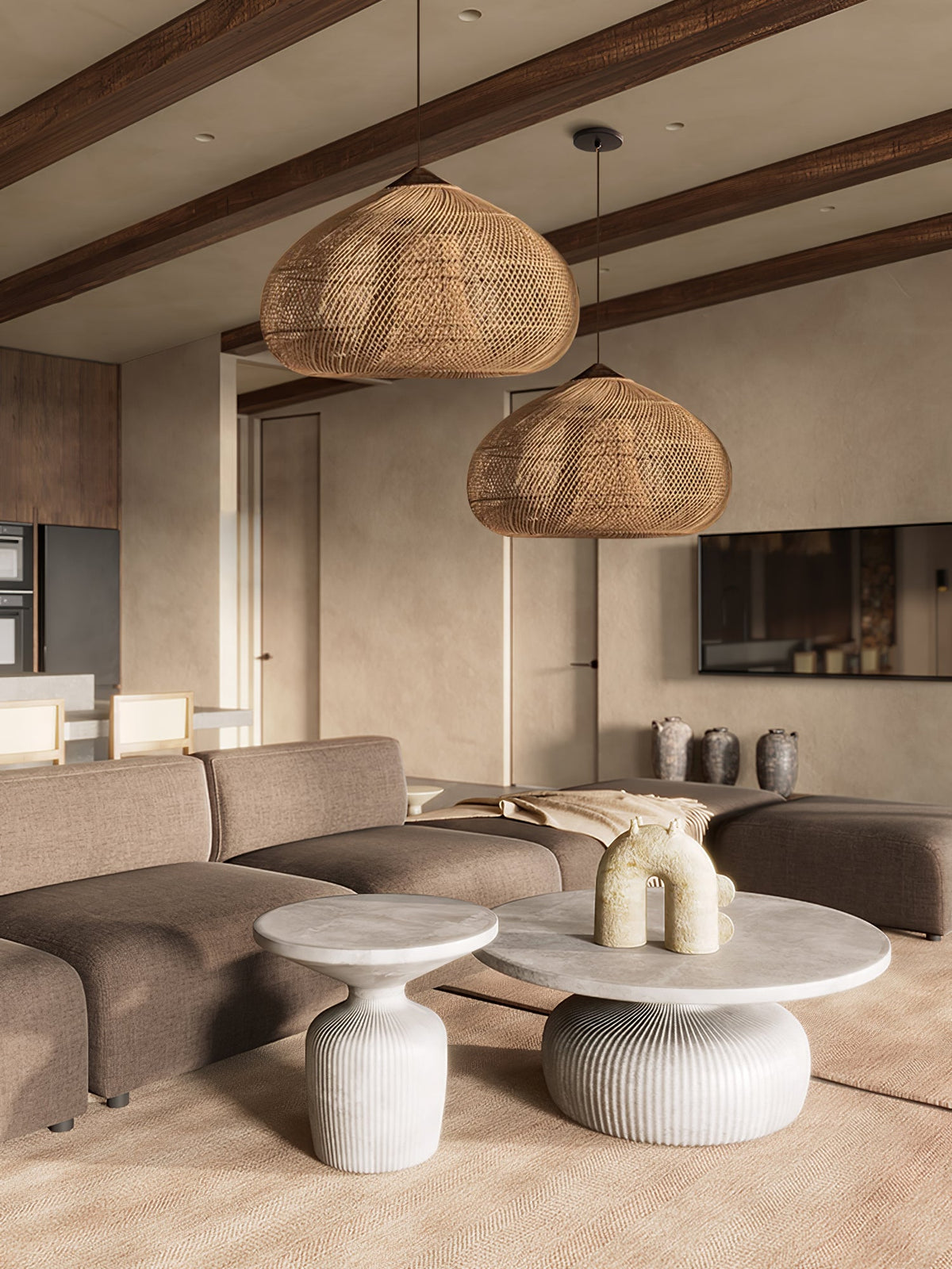 Junari Braided Rattan Pendant Lamp