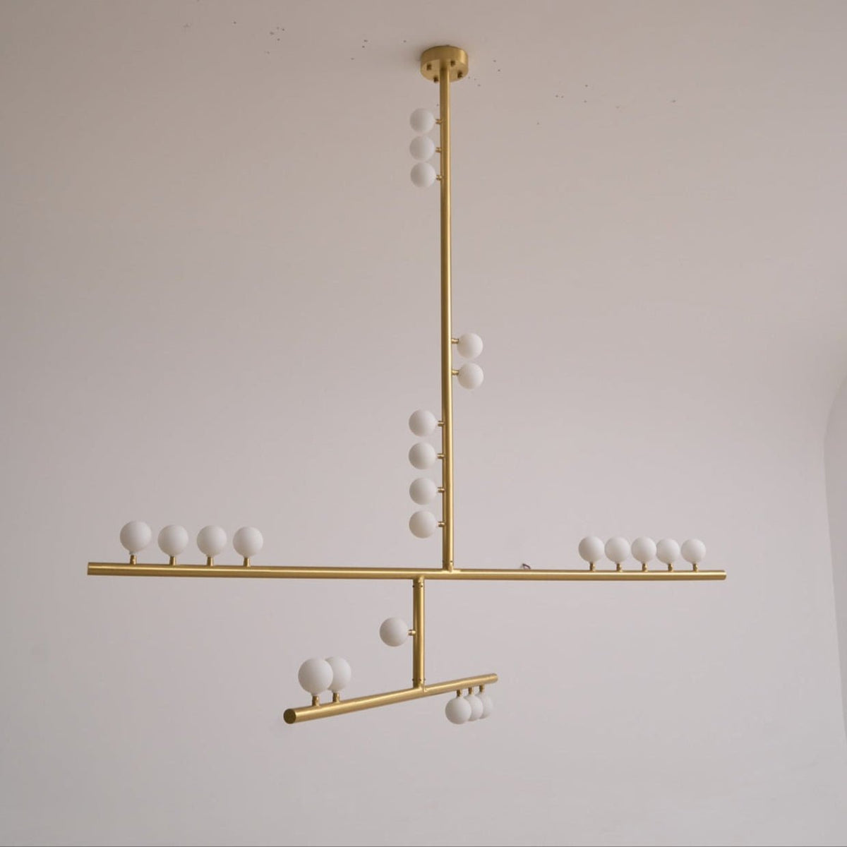 Bara Geometric Brass Linear Pendant Light Chandelier