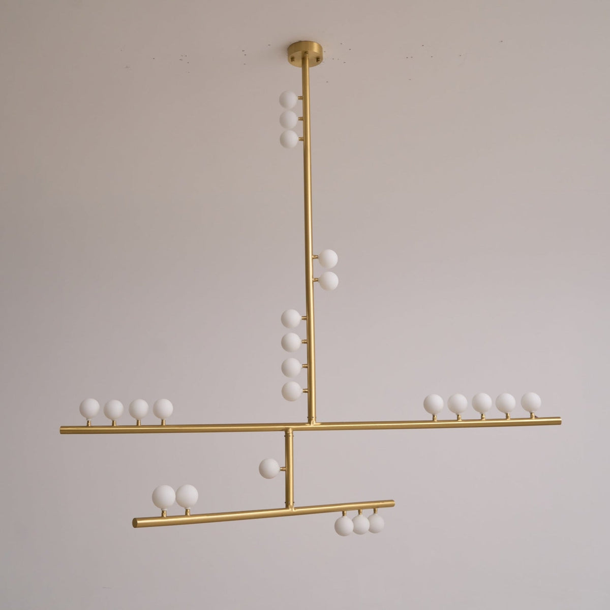 Bara Geometric Brass Linear Pendant Light Chandelier