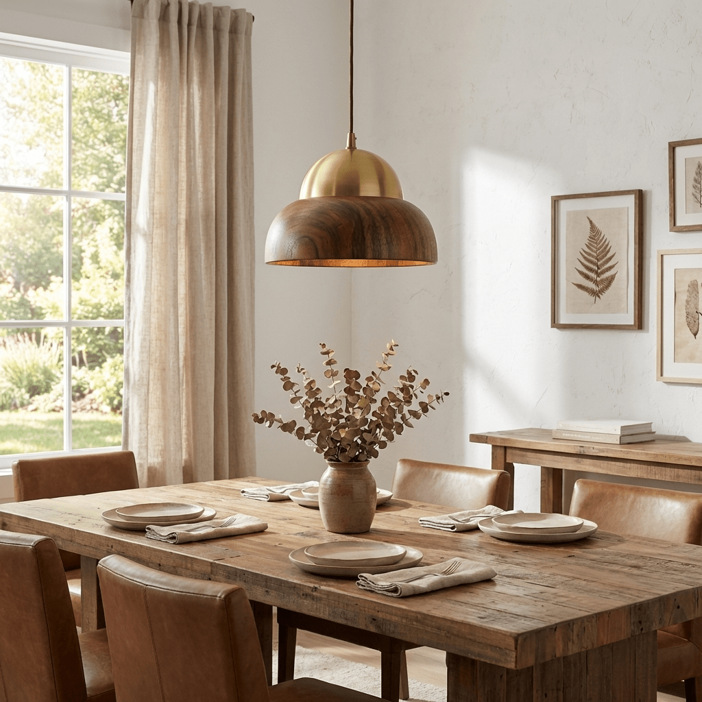 Velmory Wood Dome Pendant Lamp