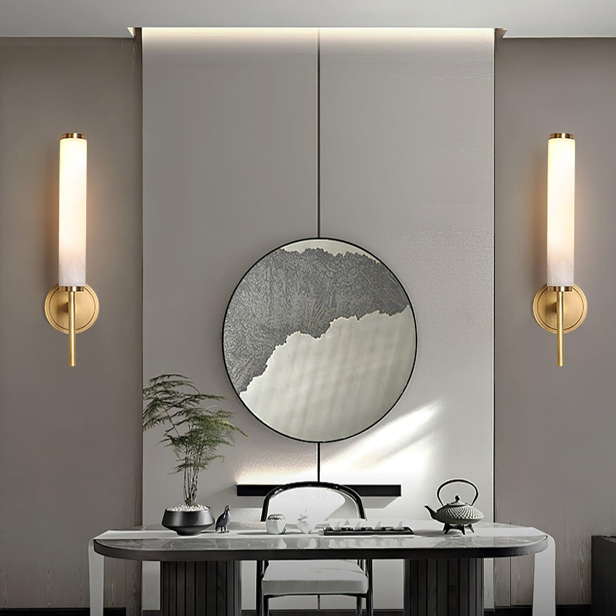 Sobigad Art Deco Alabaster Wall Lamp