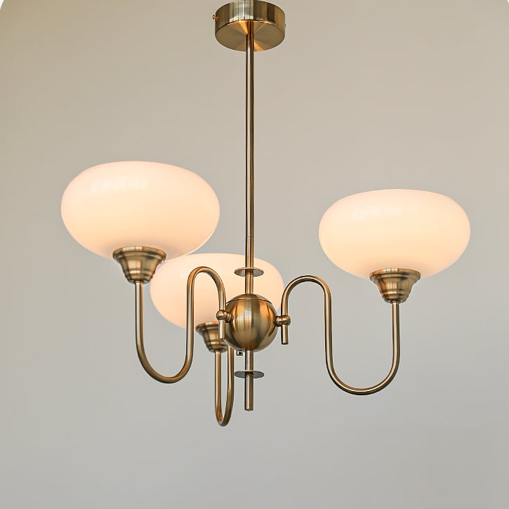 Putikilu Vintage LED Metal Glass Chandelier Living Room