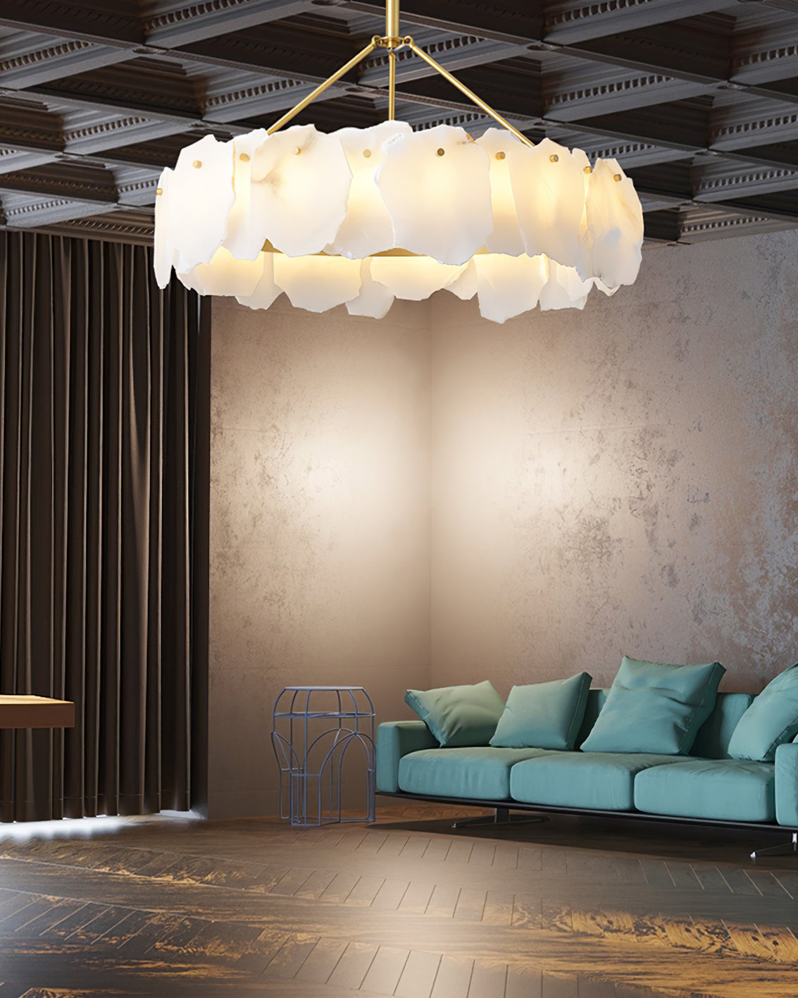 Telen Chandelier Alabaster Layered Halo