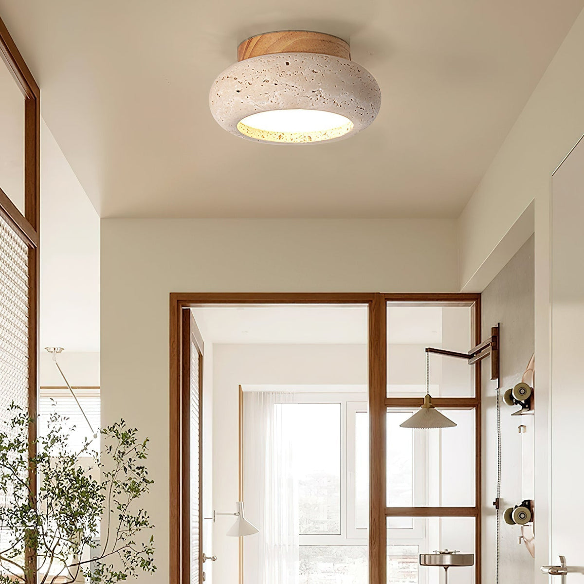 Jinomak Ceiling Light Mini Donut Travertine