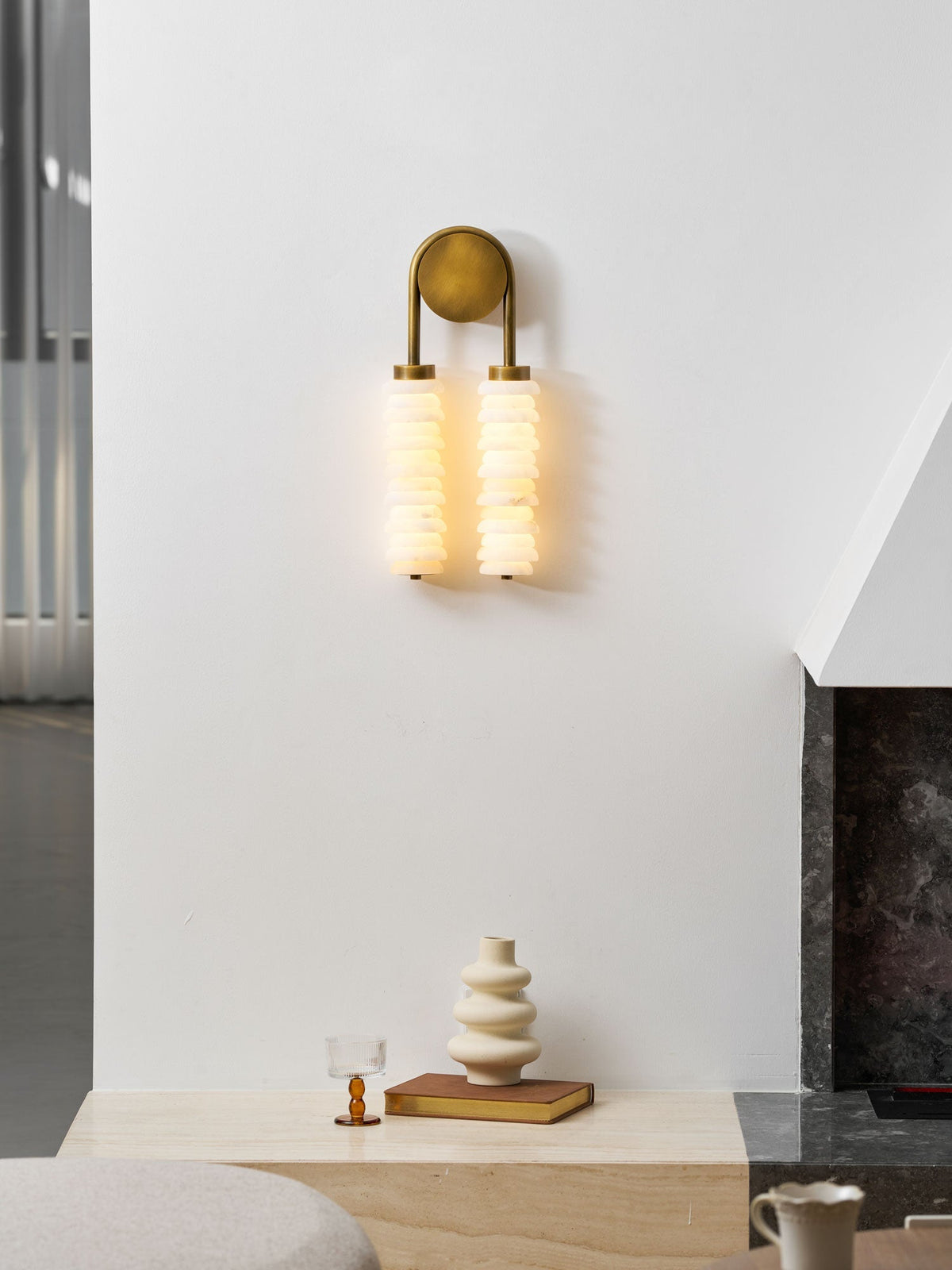 Calla Twin Alabaster Sconce