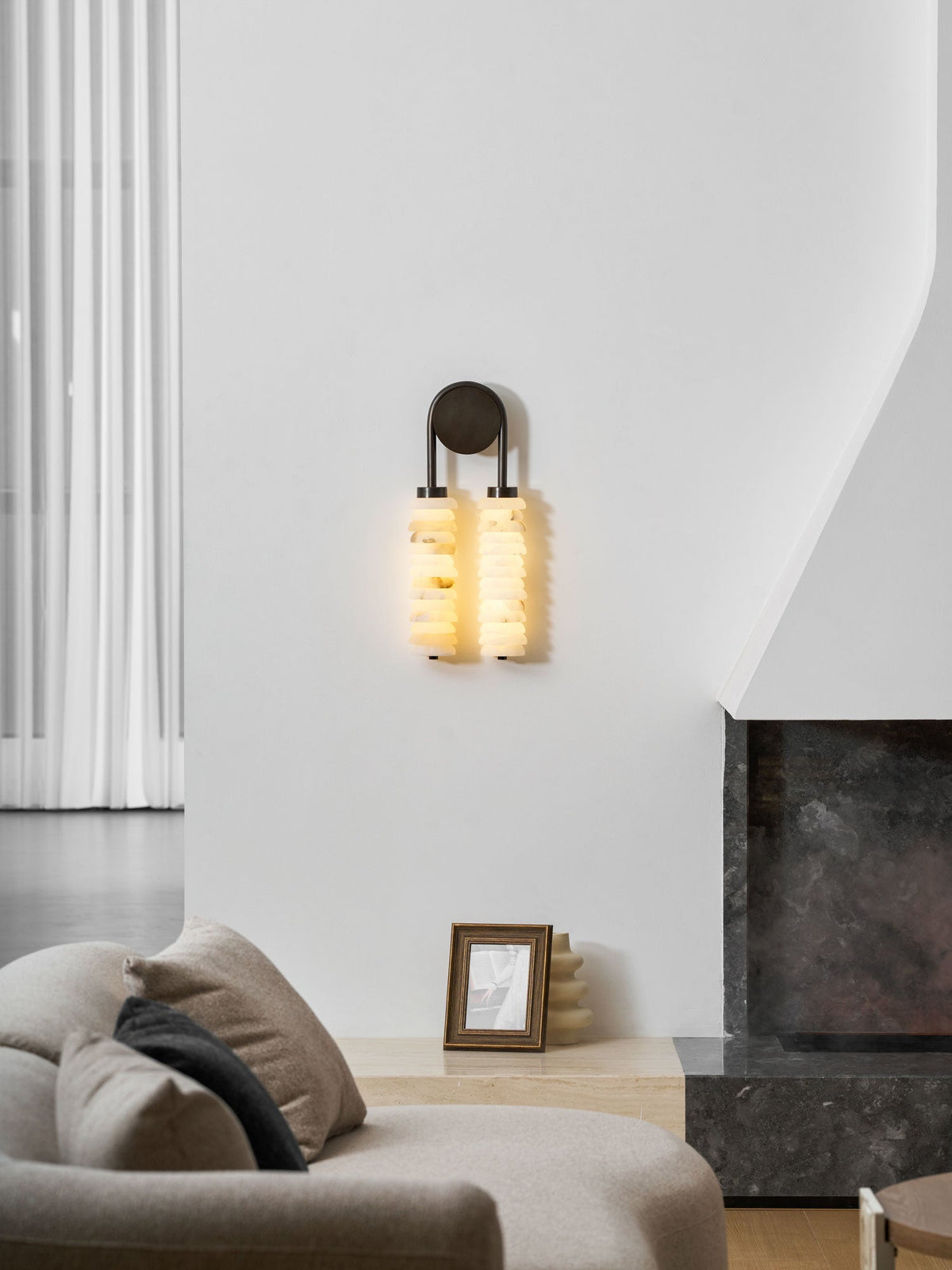Calla Twin Alabaster Sconce
