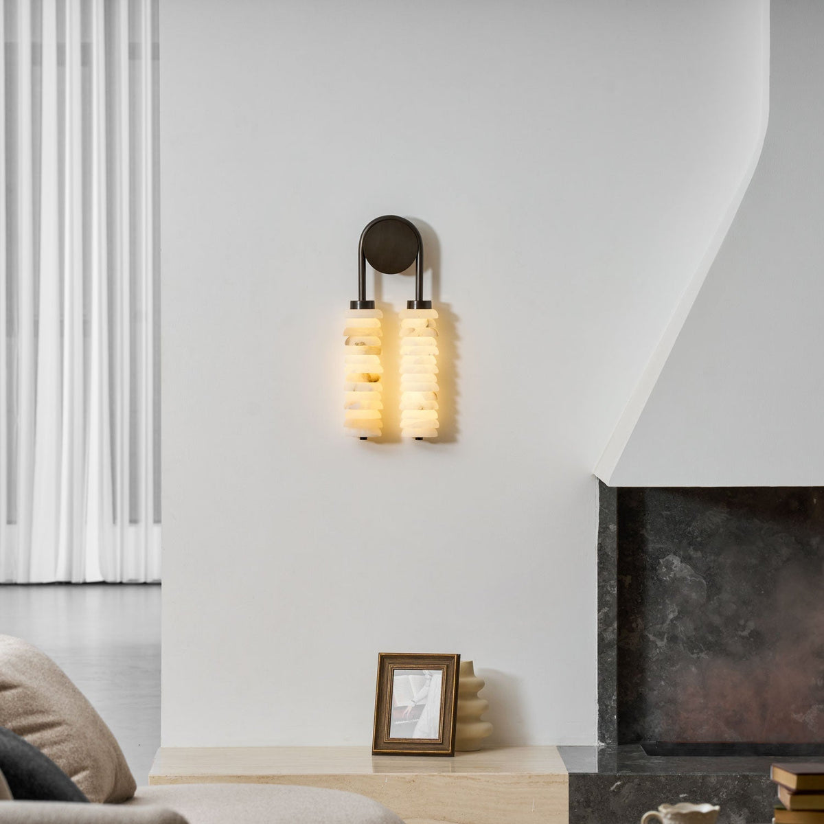 Calla Twin Alabaster Sconce