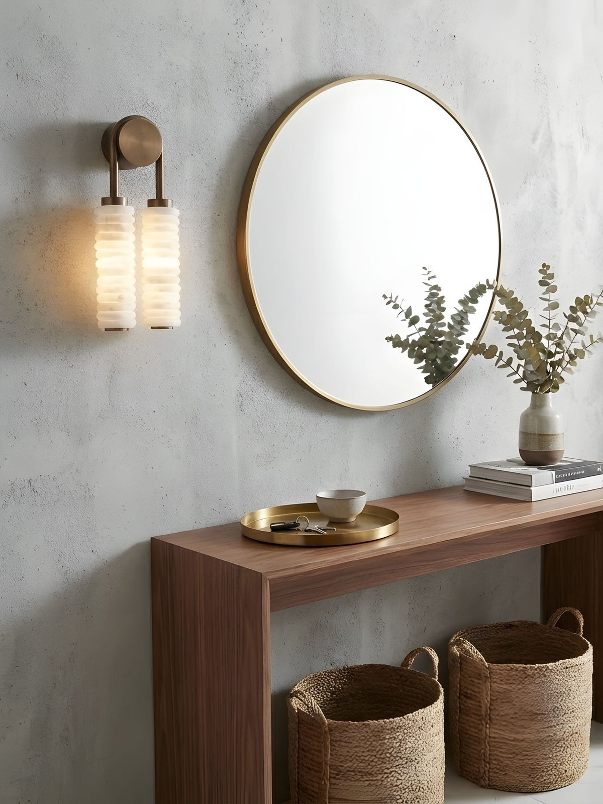 Calla Twin Alabaster Sconce
