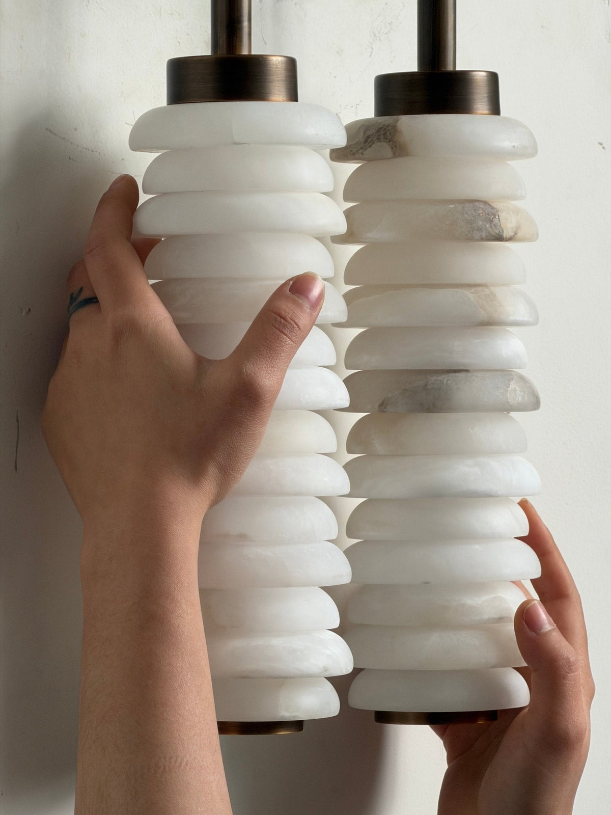 Calla Twin Alabaster Sconce