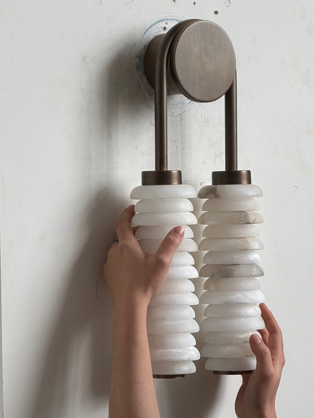Calla Twin Alabaster Sconce
