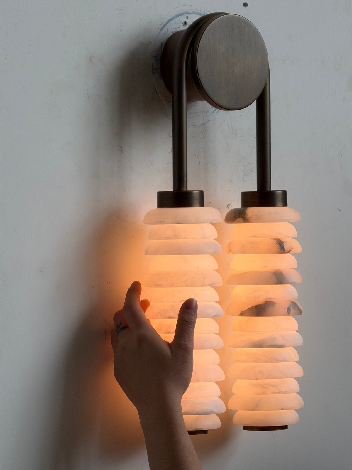 Calla Twin Alabaster Sconce