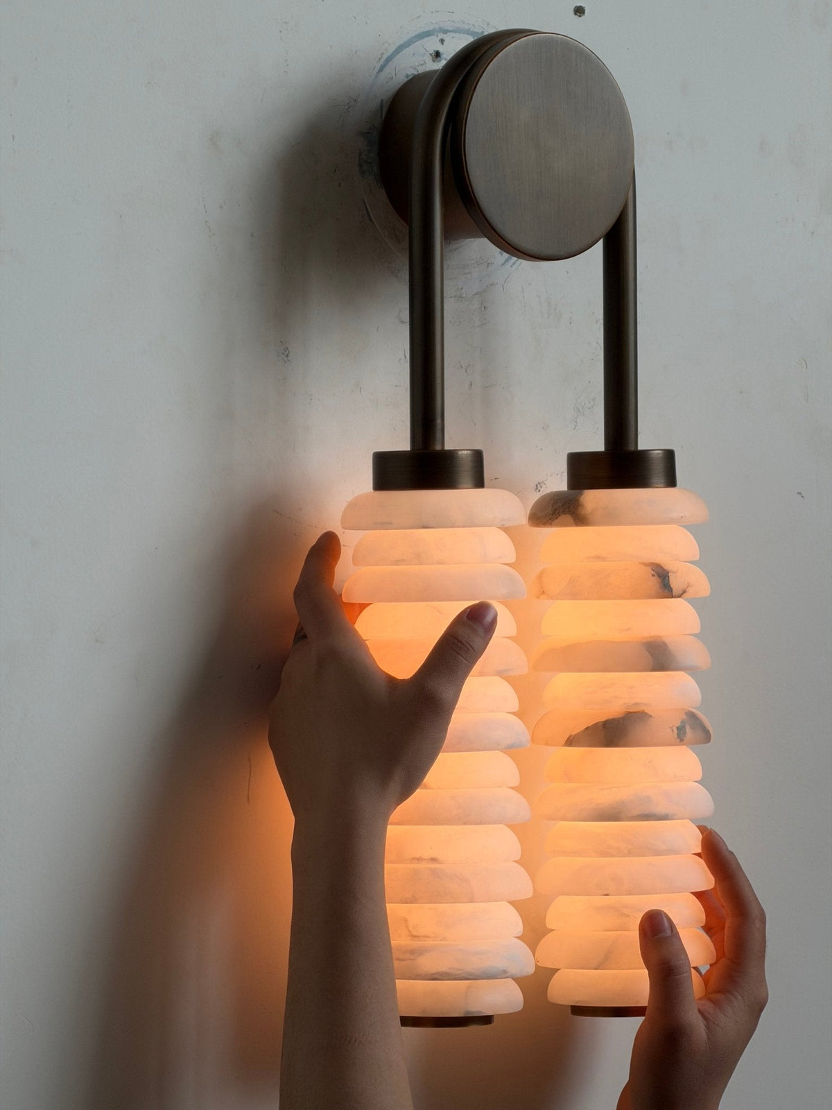 Calla Twin Alabaster Sconce