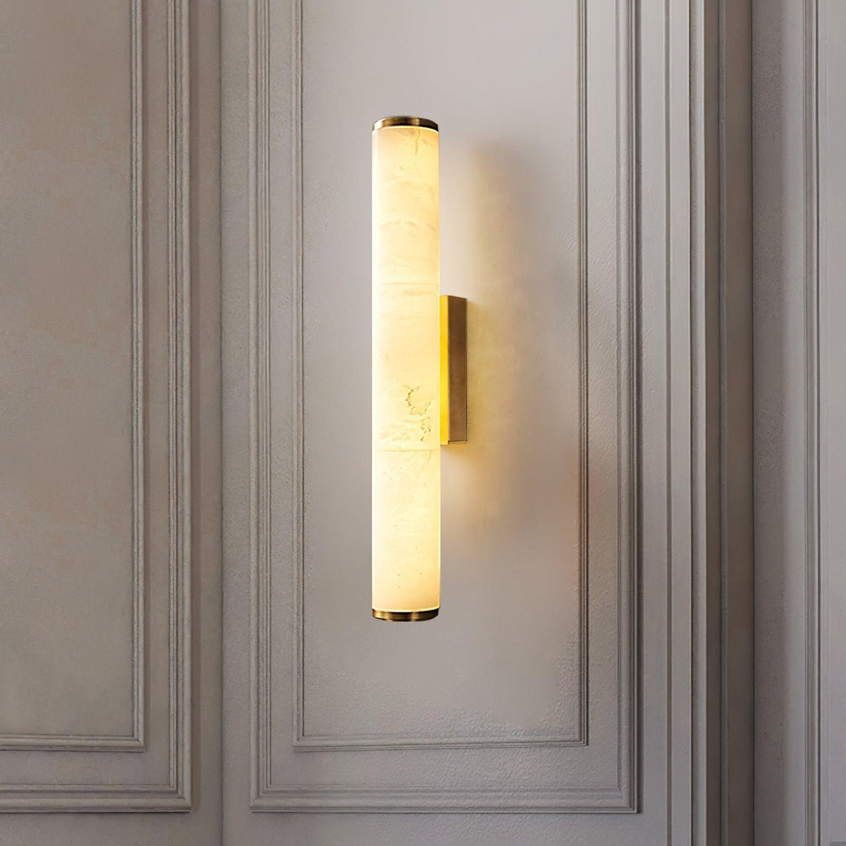 Wegobam Alabaster Vertical Cylindrical Wall Lamp