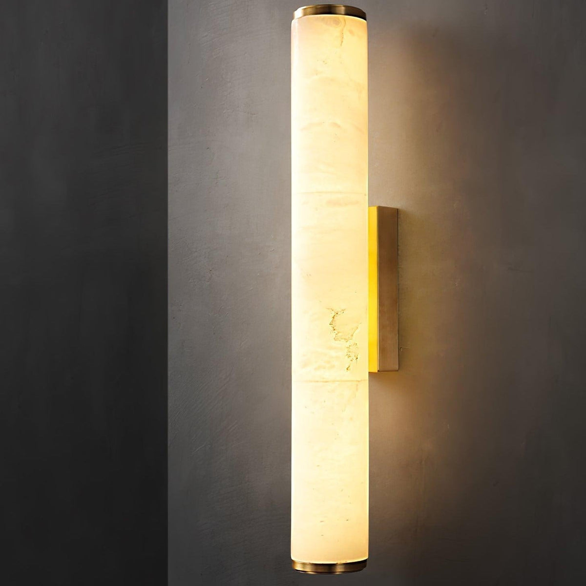 Wegobam Alabaster Vertical Cylindrical Wall Lamp