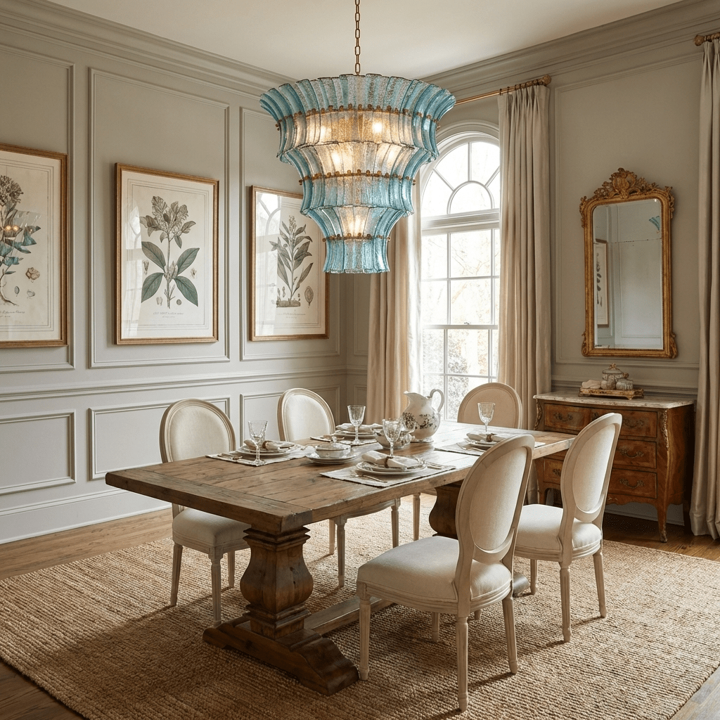 Aqualis Veyra Tiered Glass Chandelier