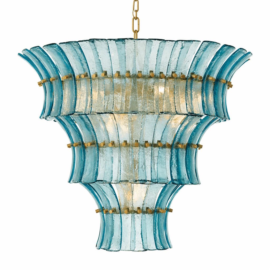 Aqualis Veyra Tiered Glass Chandelier