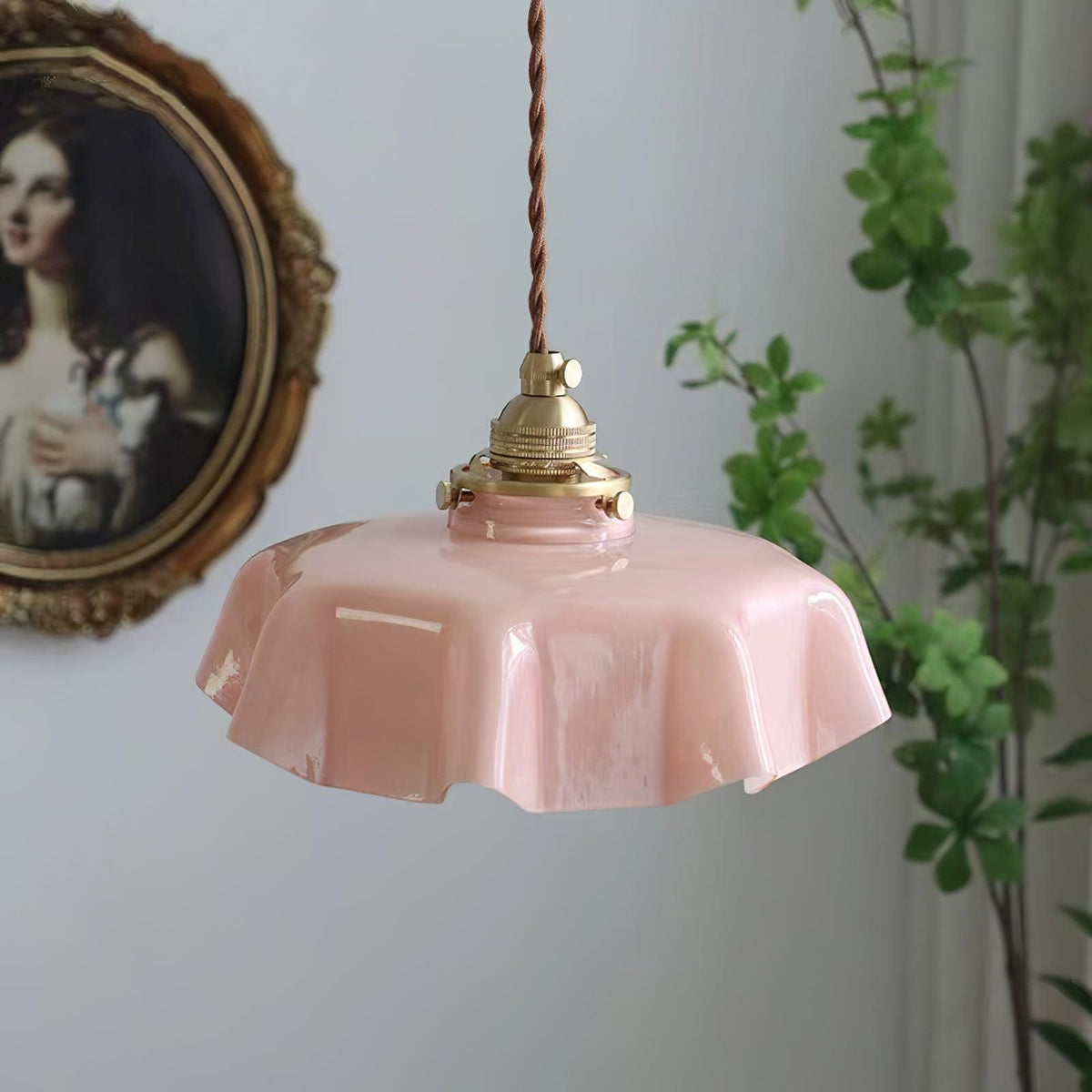 Sepalom Farmhouse Ruffled Pendant Light