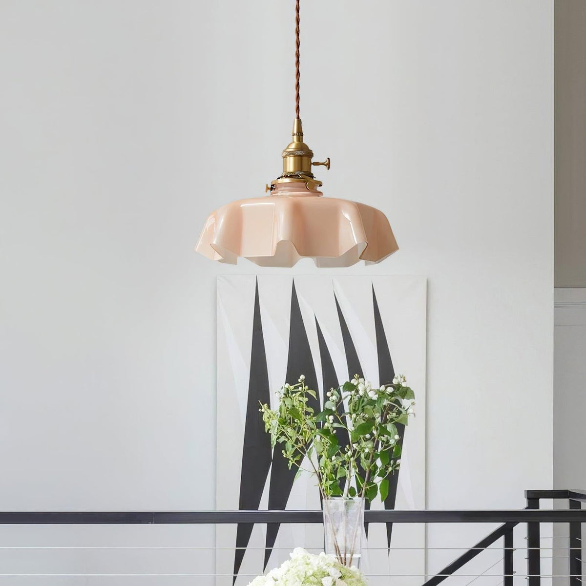 Sepalom Farmhouse Ruffled Pendant Light