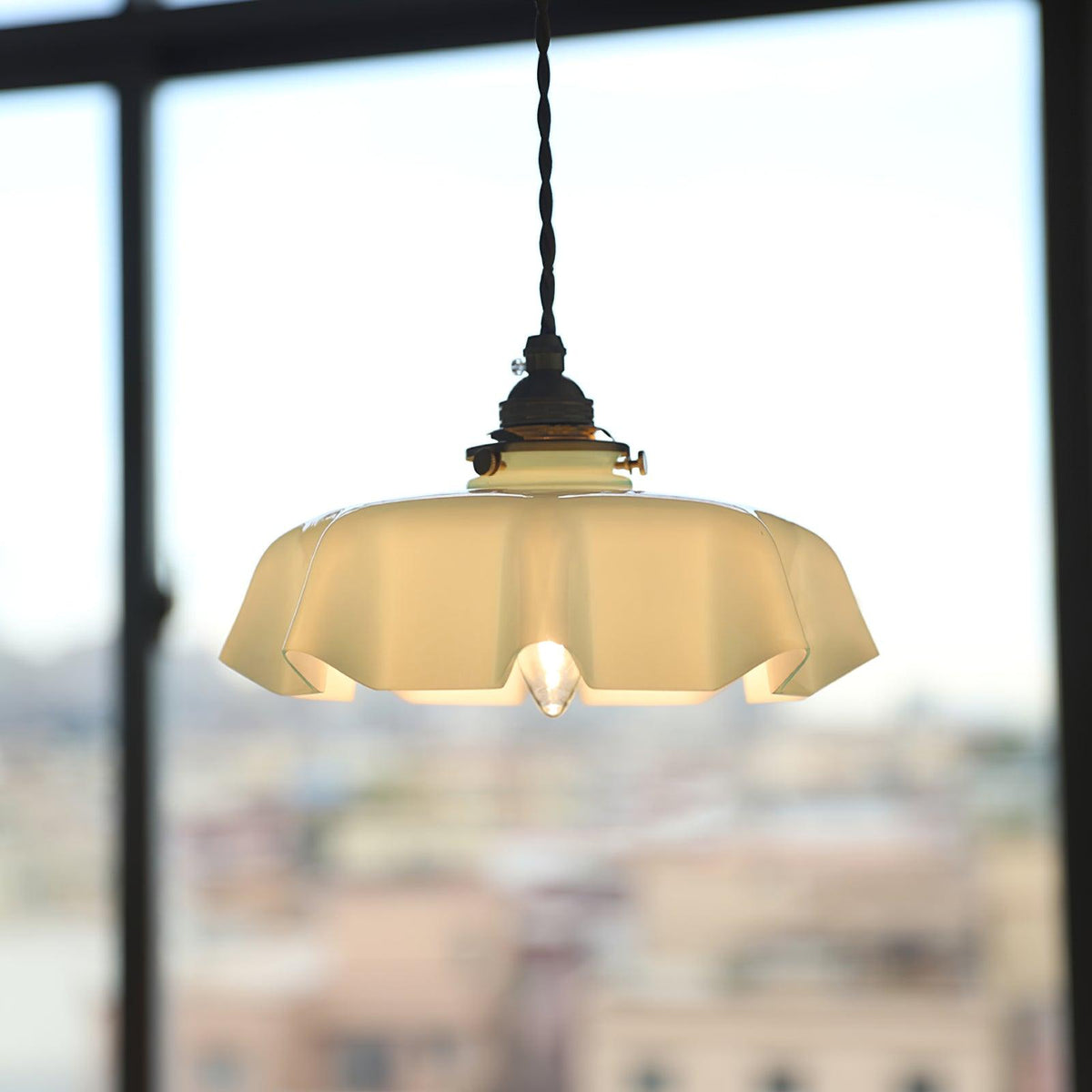 Sepalom Farmhouse Ruffled Pendant Light