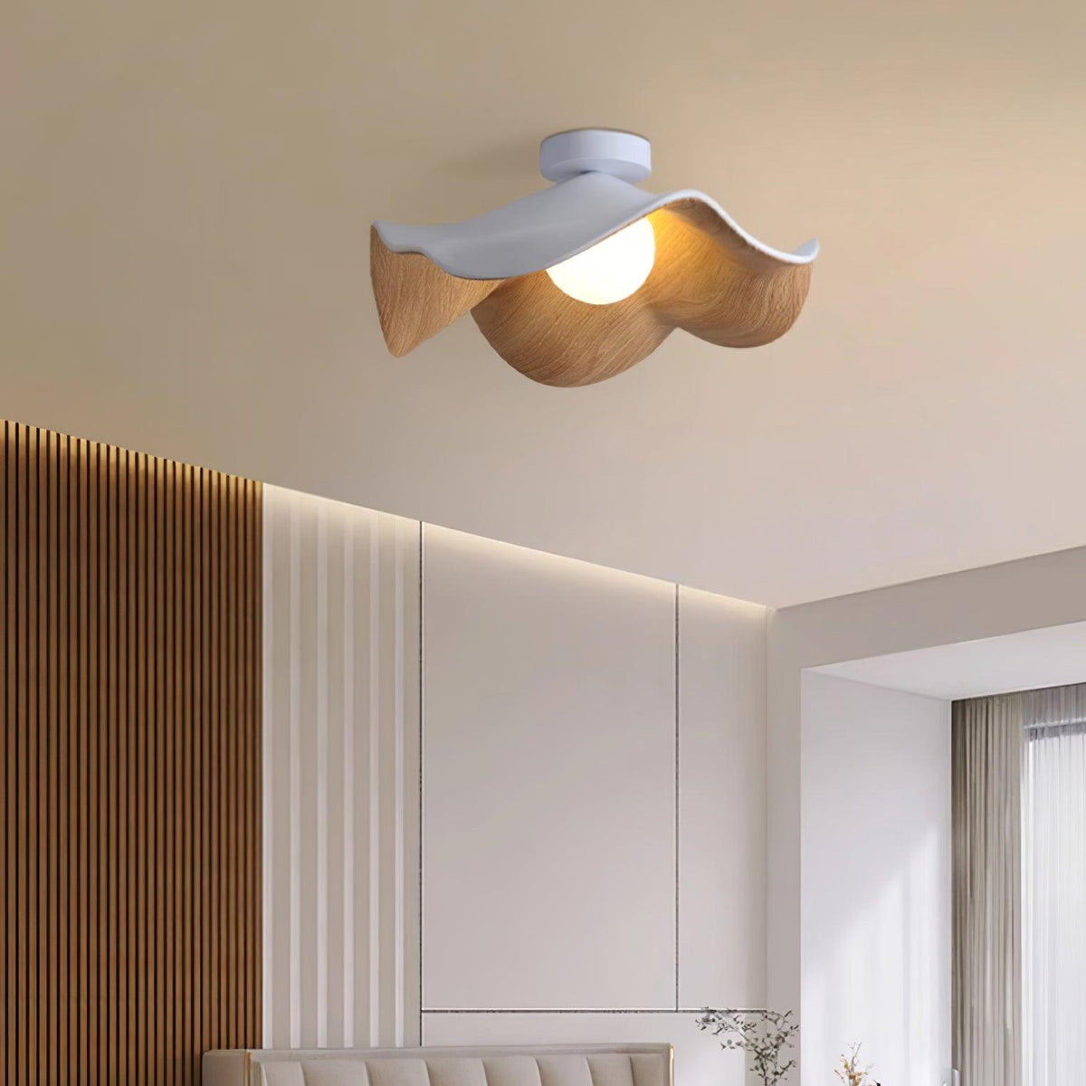 Borinil Ceiling Light Wood Black&White