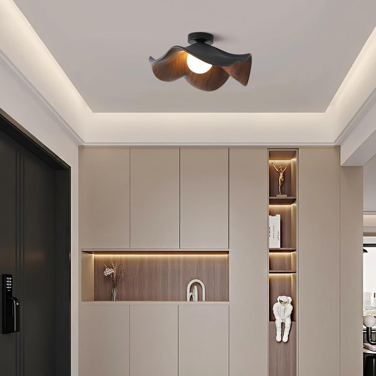 Borinil Ceiling Light Wood Black&White