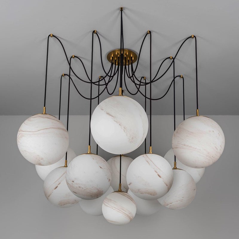Nivivena Celestara Alabaster Orb Chandelier