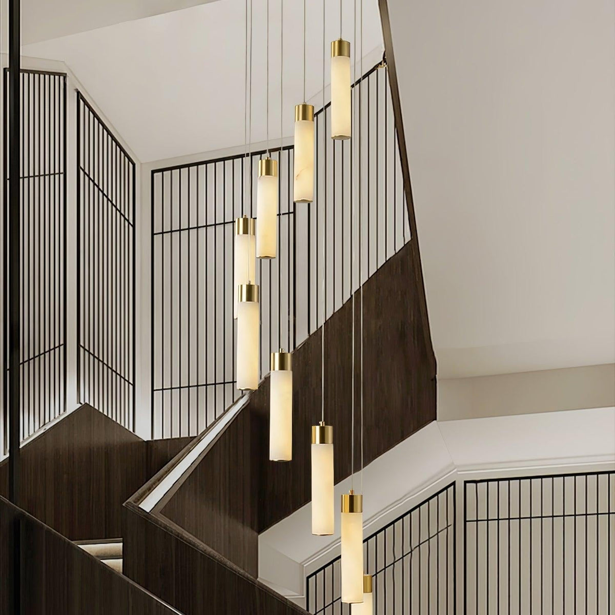 Vobinun Modern Alabaster Pendant Chandelier