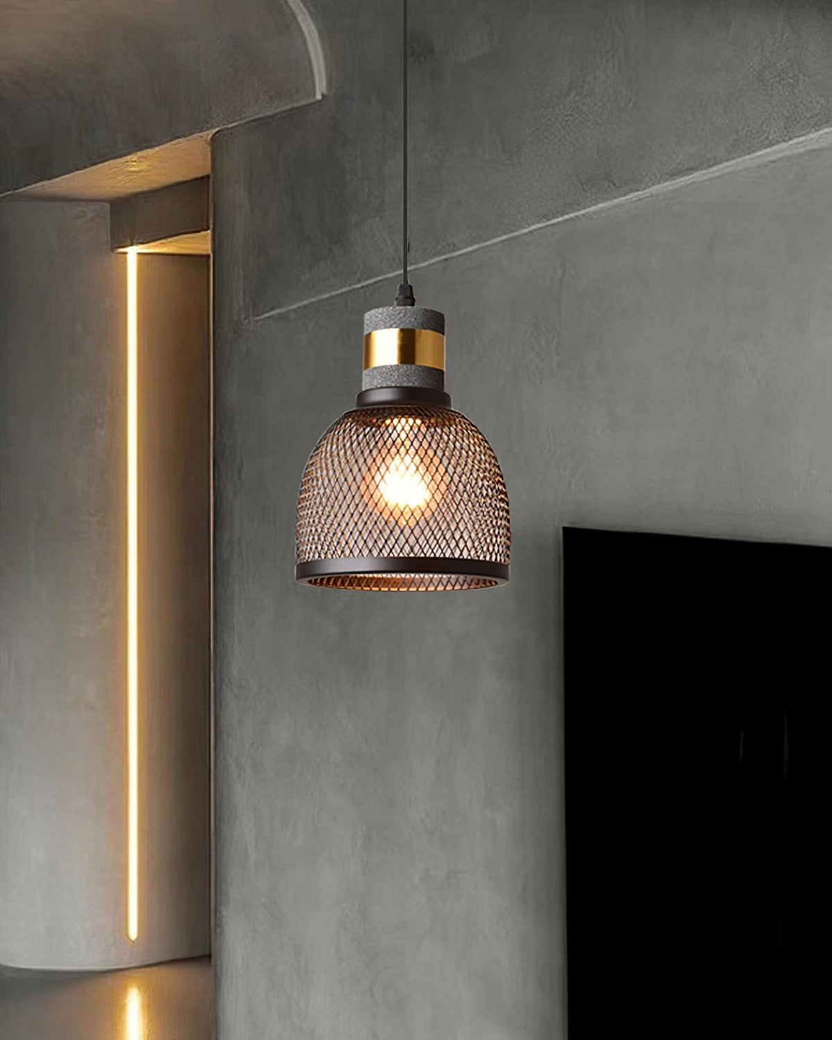 Lumeraine Cement Mesh Pendant Light