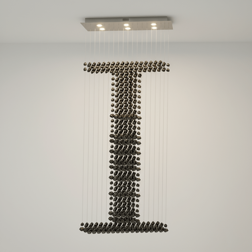 Charcoal Nocturne T-Form Chandelier I