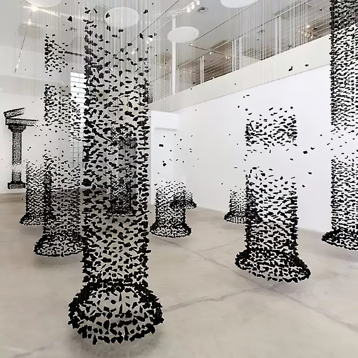 Arsilus Charcoal  Stone Sculptural Chandelier  Orbicular