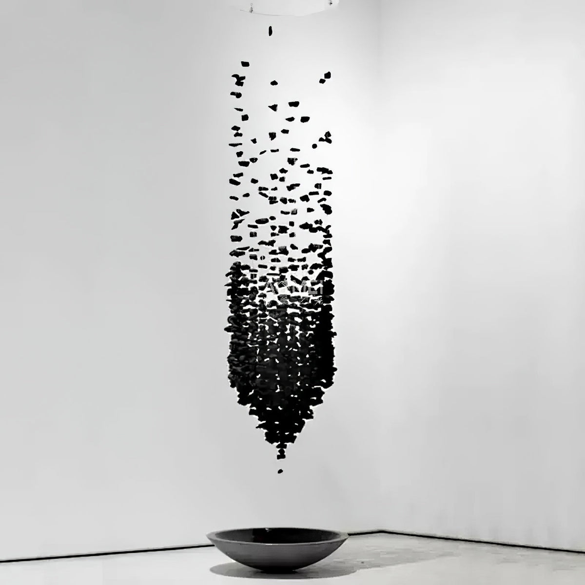 Arsilus Charcoal  Stone Sculptural Chandelier  Orbicular