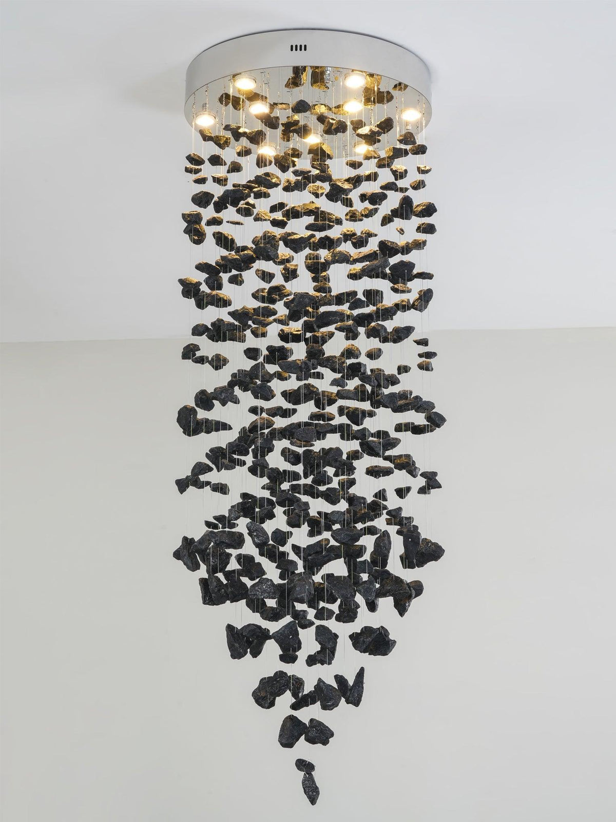 Marinelle Charcoal Stone Sculptural Chandelier Letter M to R
