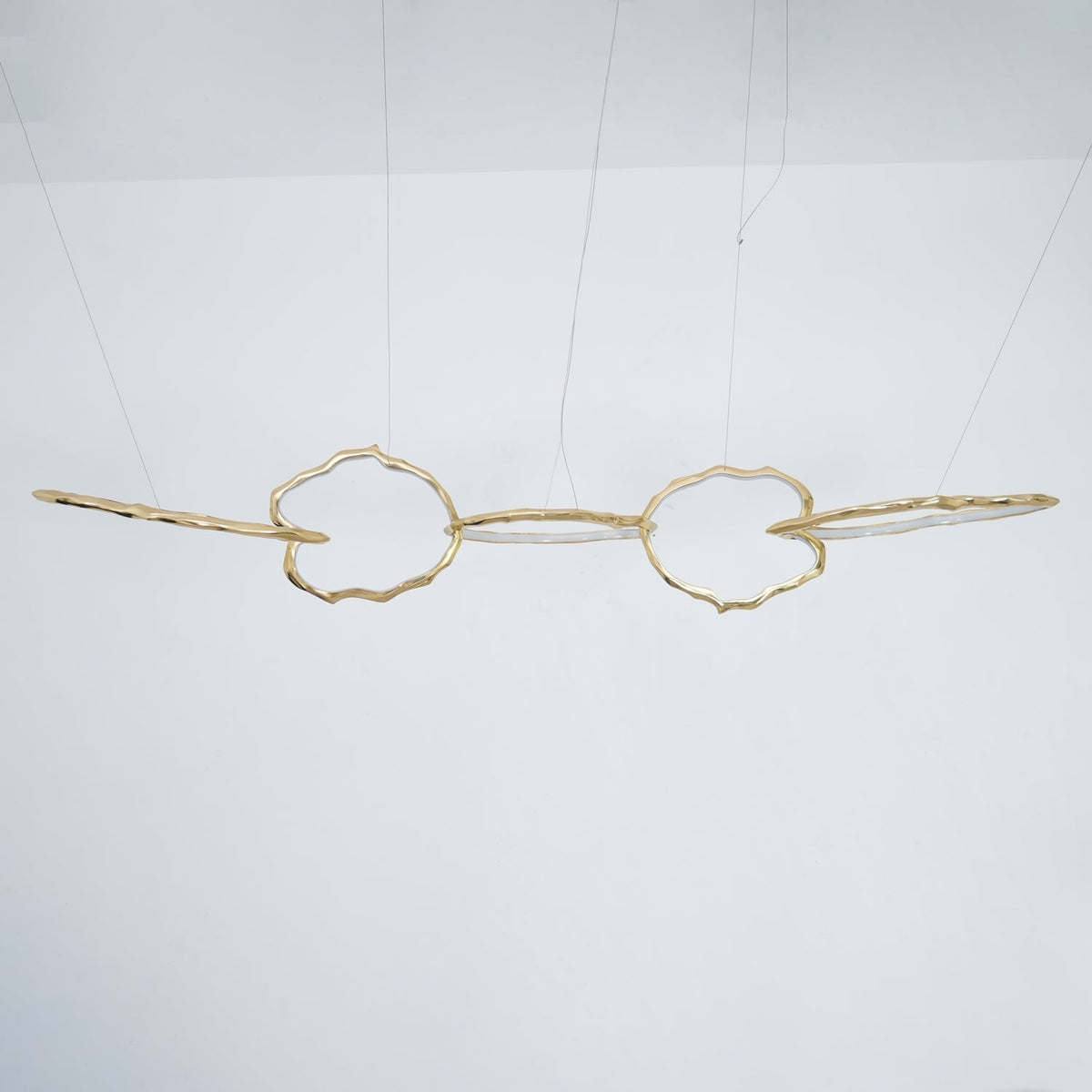 Cloud Orbit Brass Ring Chandelier