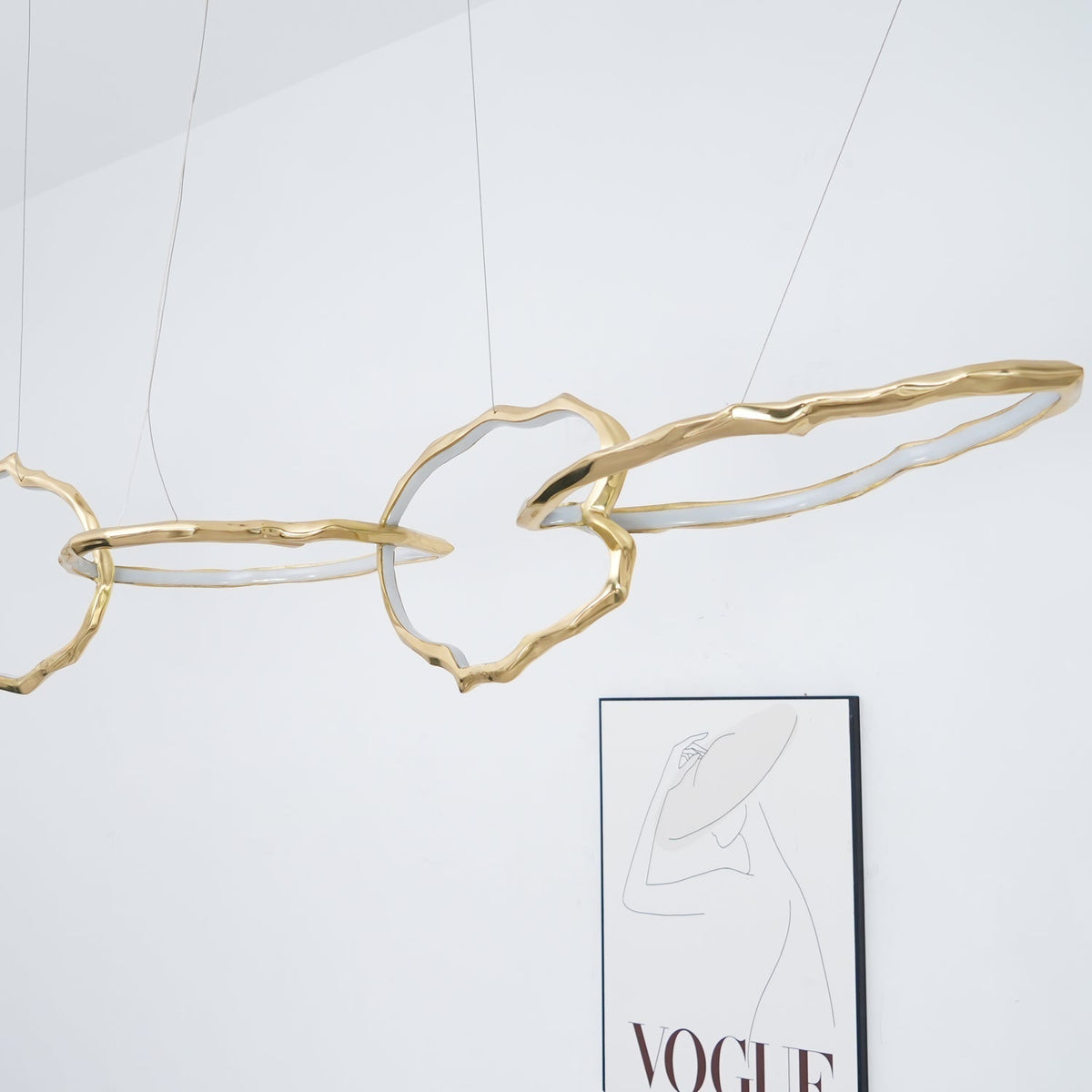 Cloud Orbit Brass Ring Chandelier