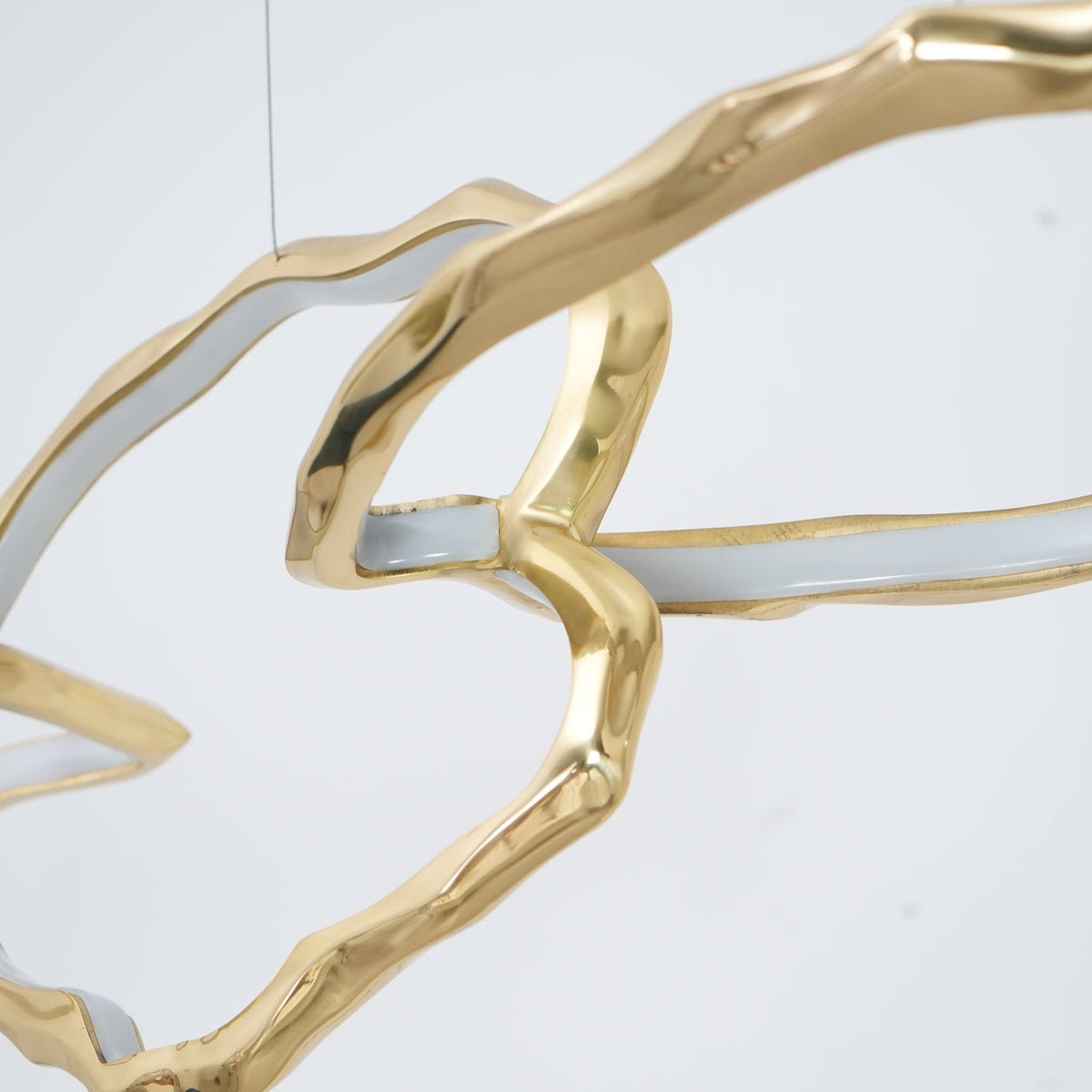 Cloud Orbit Brass Ring Chandelier