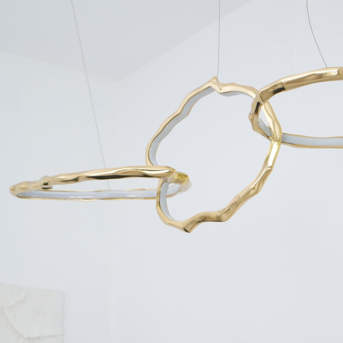 Cloud Orbit Brass Ring Chandelier