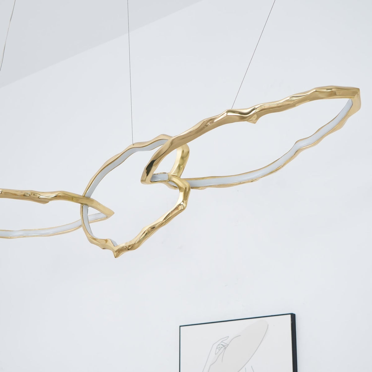 Cloud Orbit Brass Ring Chandelier