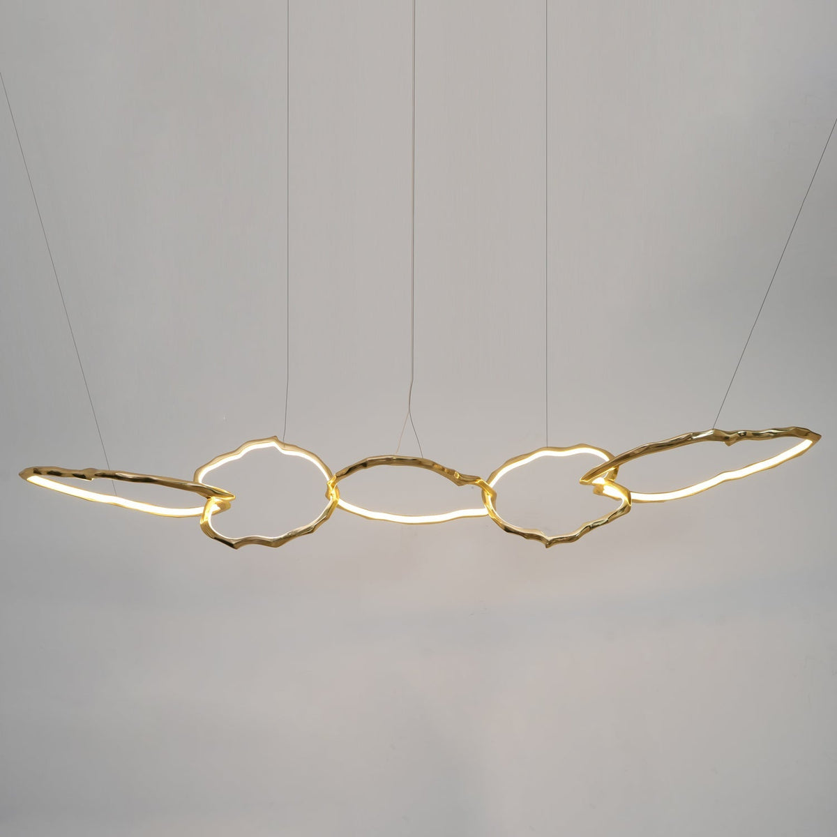 Cloud Orbit Brass Ring Chandelier