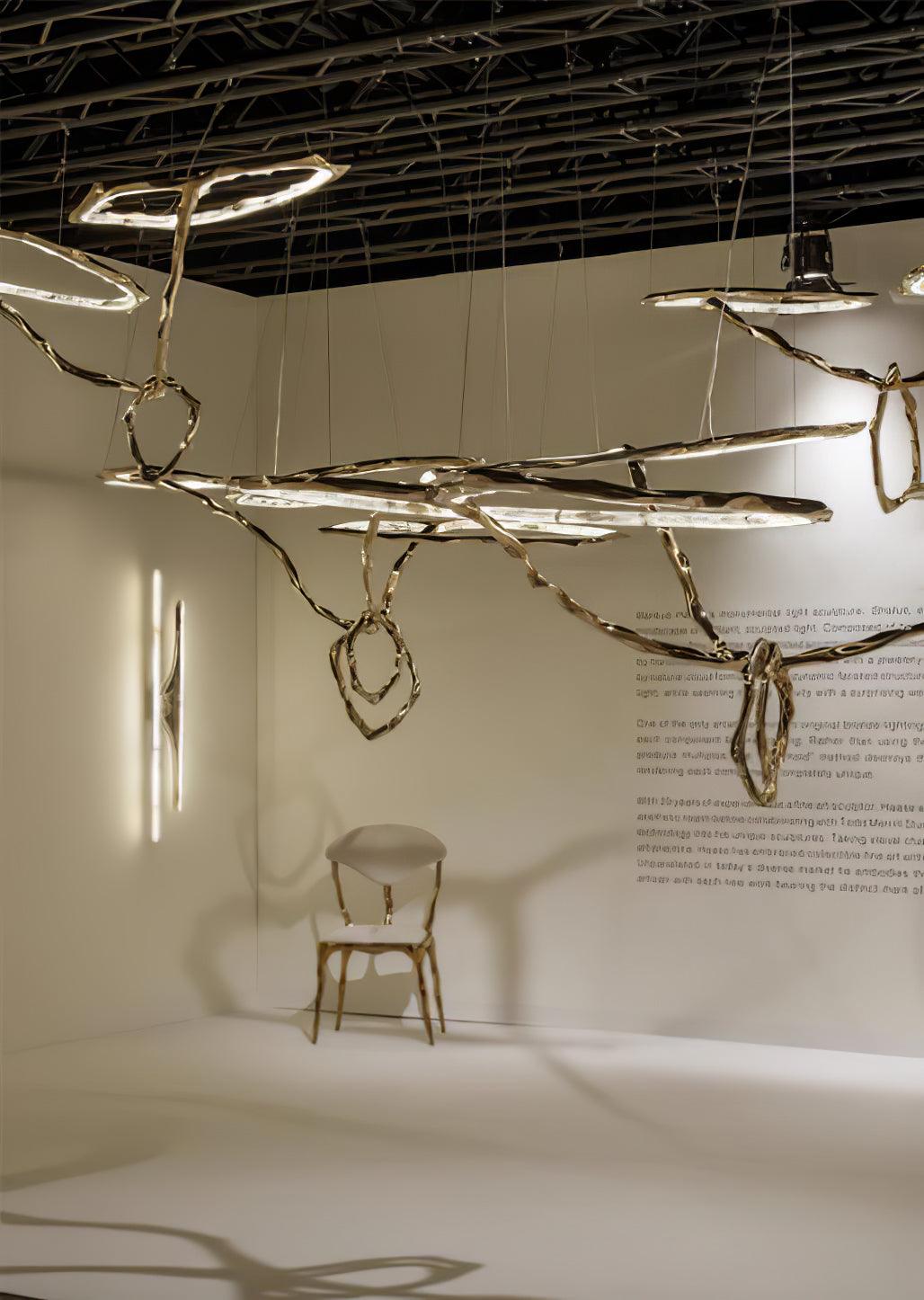Cloud Orbit Brass Ring Chandelier