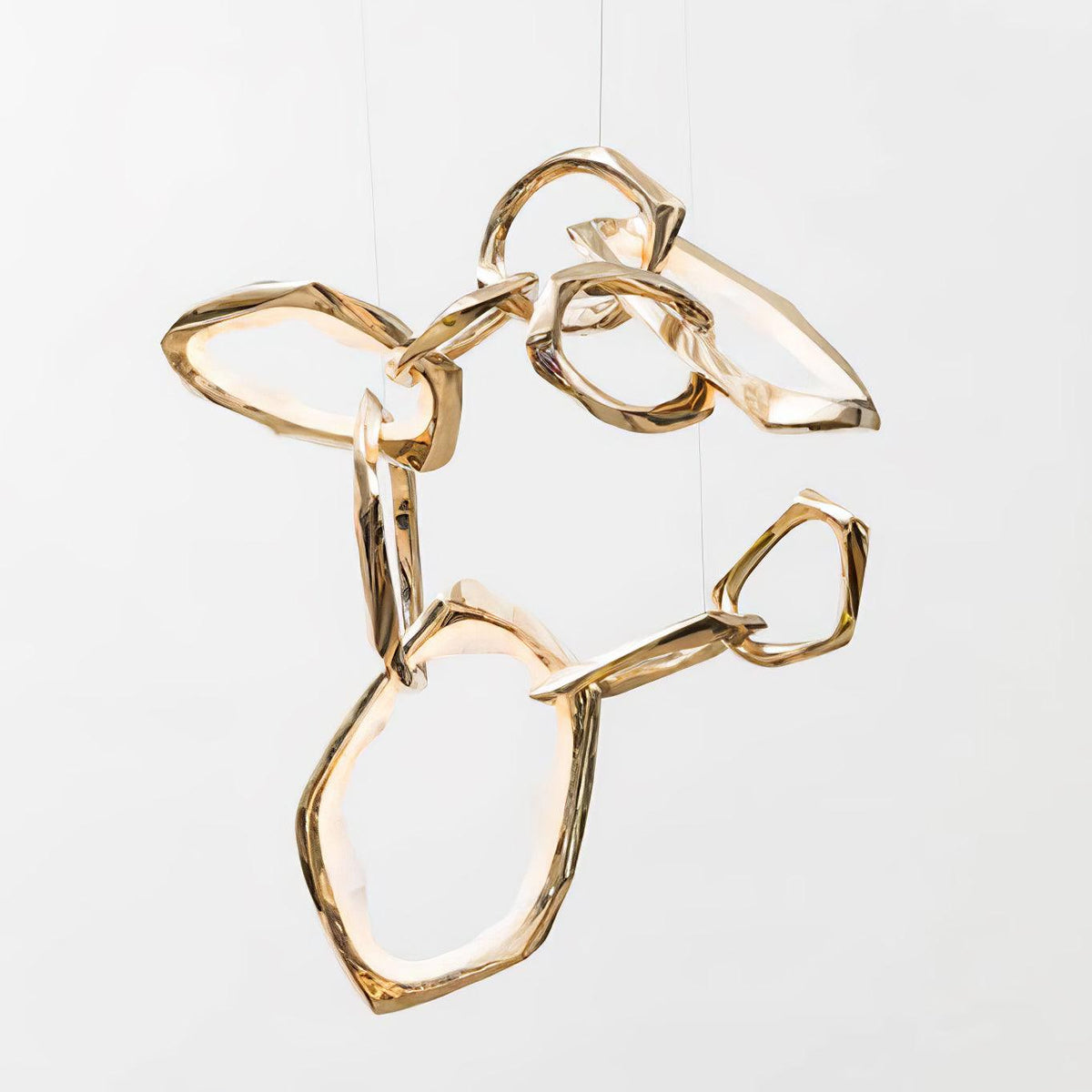 Cloud Orbit Brass Ring Chandelier